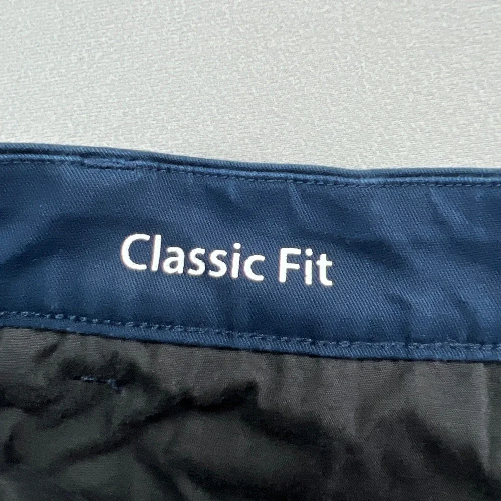 Roundtree & Yorke Pants Mens 32x32 Blue Cotton Stretch Classic Fit Straight Leg